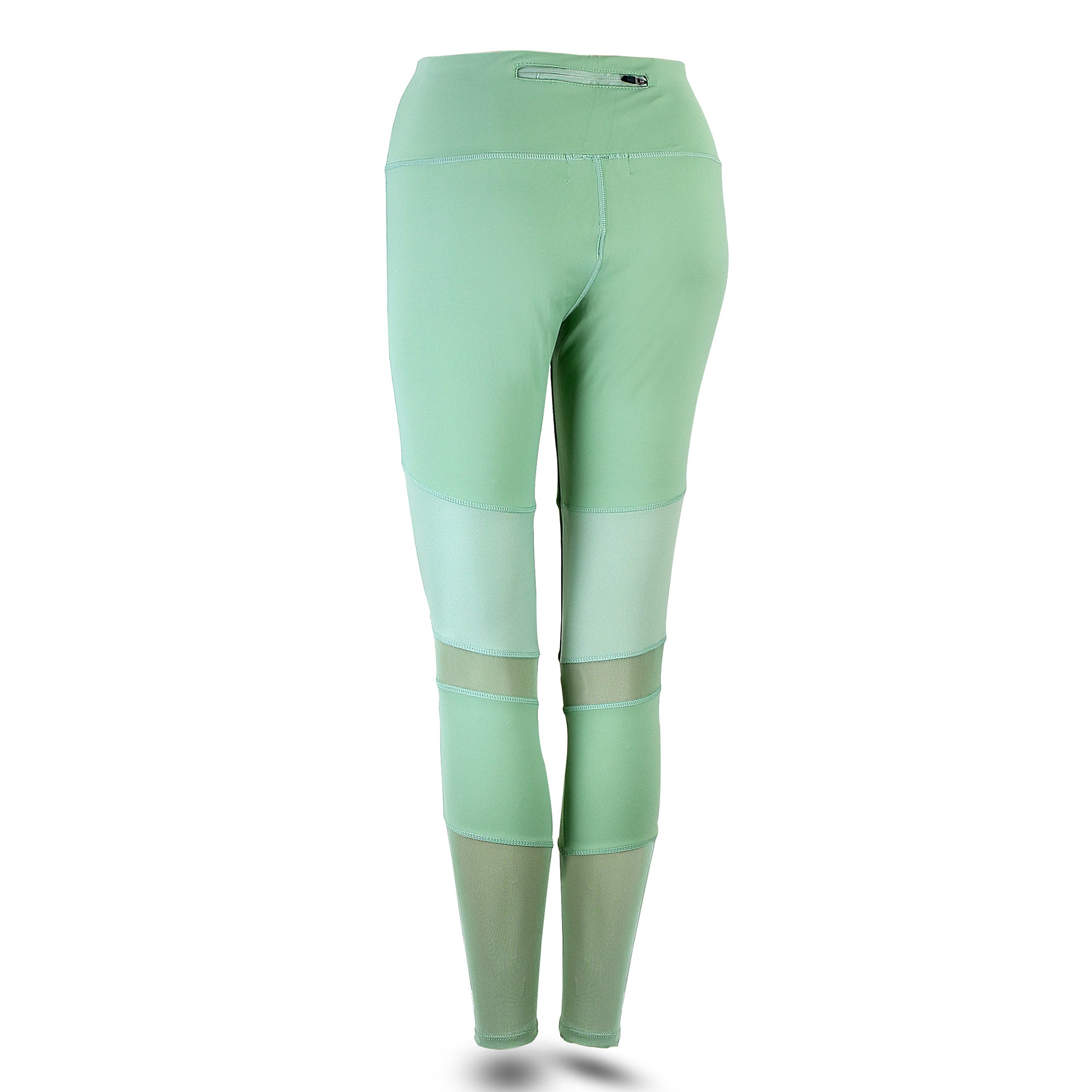 ***ELITE COLLECTION*** On-Trend Sage Leggings with "Leather-Look" and Mesh Inserts