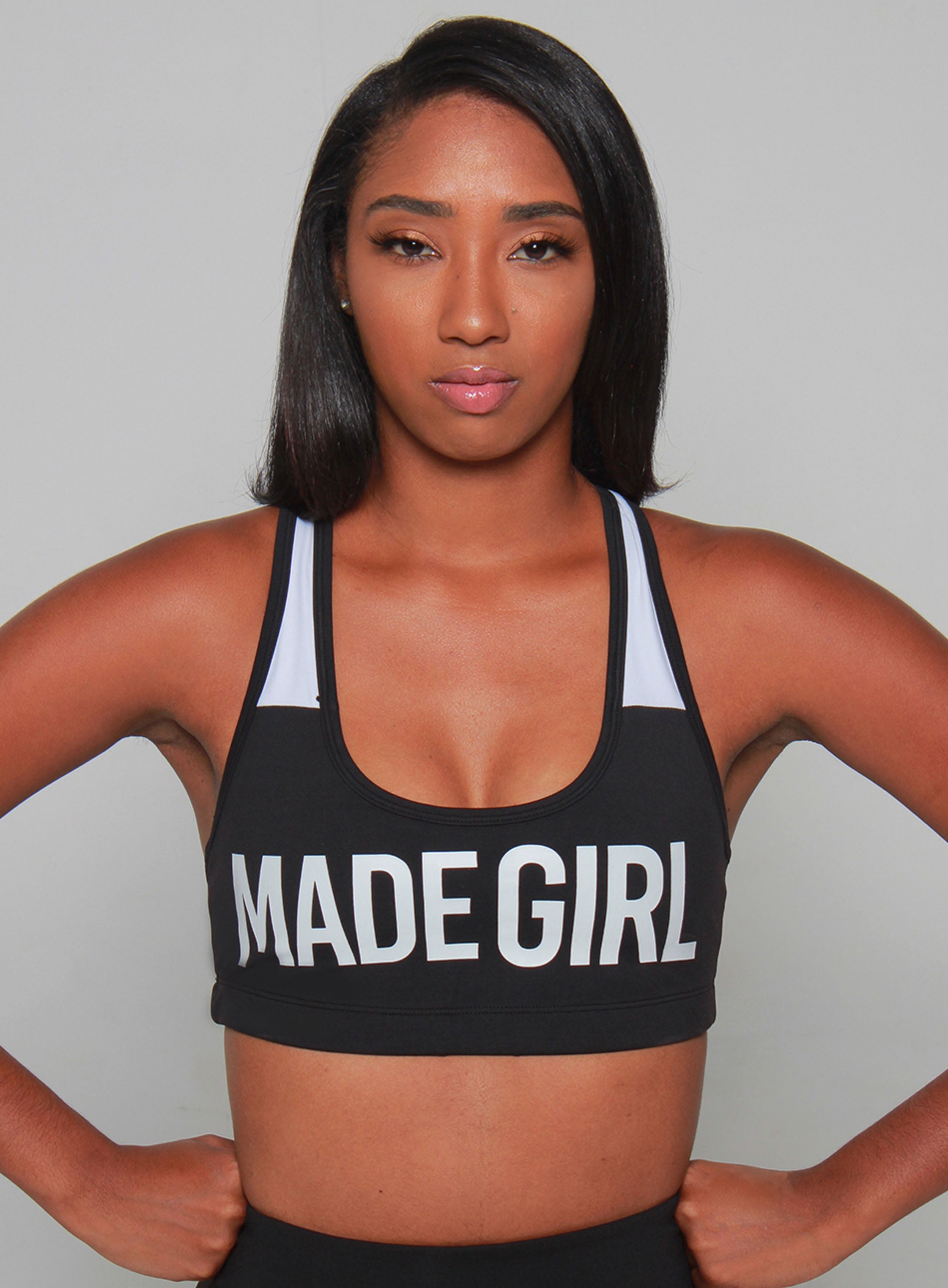 ***CLASSIC COLLECTION****MADE GIRL SIGNATURE PERFORMANCE SPORTS BRA - BLACK
